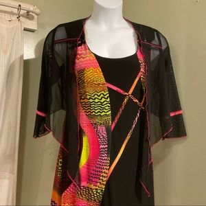 Simon Chang Dress with a see through Jacket - Size 12